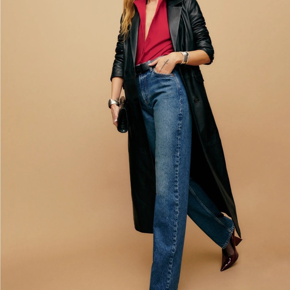 Reformation Abby High Rise Straight Jeans Blue - Size 27